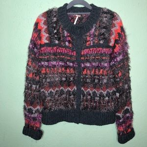 Free People Parti Cardi Fuzzy Cardigan Size Medium